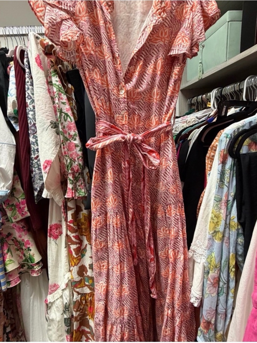 OLIPHANT RUFFLE COLLAR BUTTON MAXI - FLORENCE PETAL - Picture 3 of 3